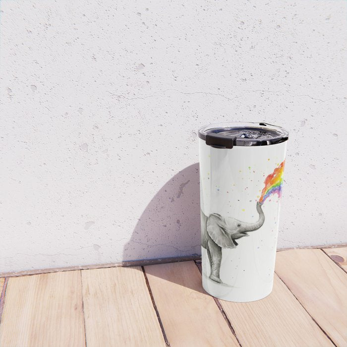 Rainbow Baby Elephant Travel Mug Gallery Image 4