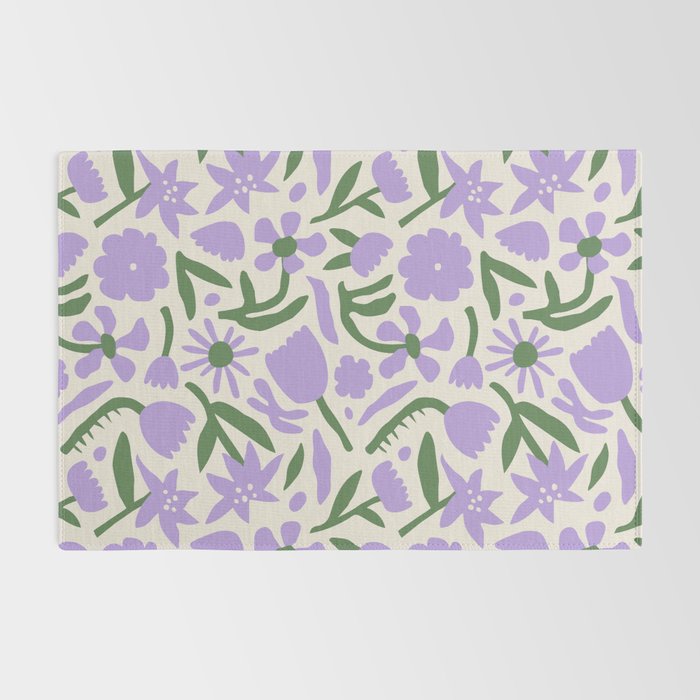 Vintage flower nature art pattern Rug Gallery Image 2