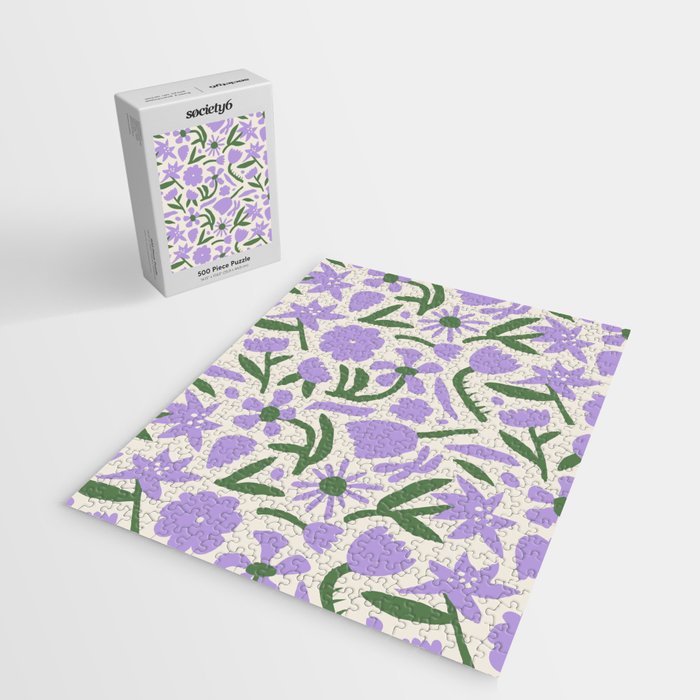 Vintage flower nature art pattern Jigsaw Puzzle Gallery Image 2