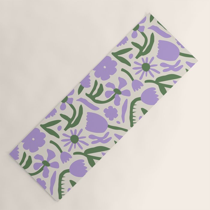 Vintage flower nature art pattern Yoga Mat Gallery Image 1