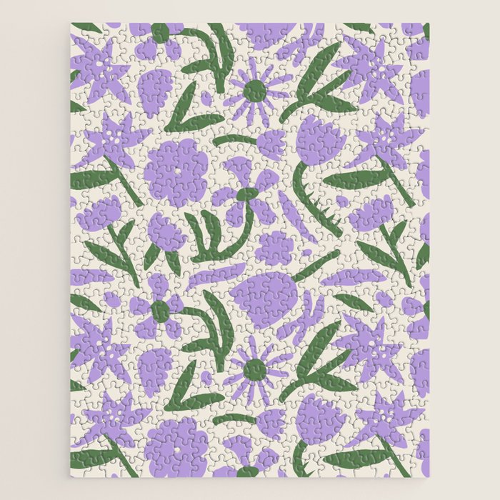 Vintage flower nature art pattern Jigsaw Puzzle Gallery Image 1
