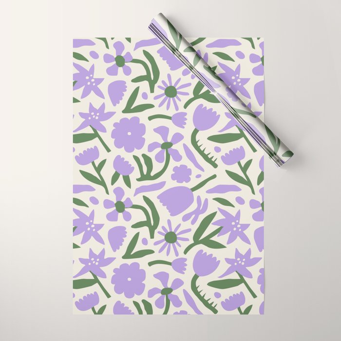 Vintage flower nature art pattern Wrapping Paper Gallery Image 1