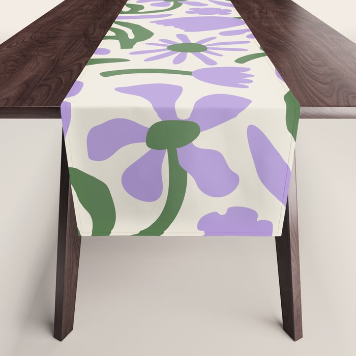 Vintage flower nature art pattern Table Runner Gallery Image 1
