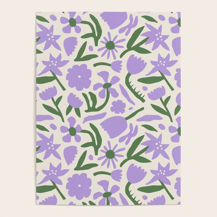 Vintage flower nature art pattern Poster Gallery Image 1