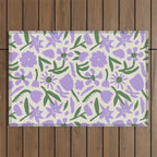 Vintage flower nature art pattern Outdoor Rug Gallery Image 1