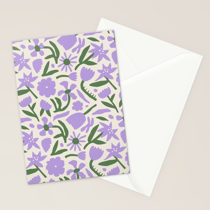 Vintage flower nature art pattern Stationery Card Gallery Image 2