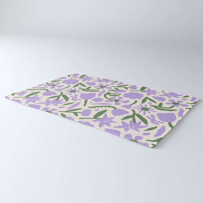 Vintage flower nature art pattern Rug Gallery Image 3