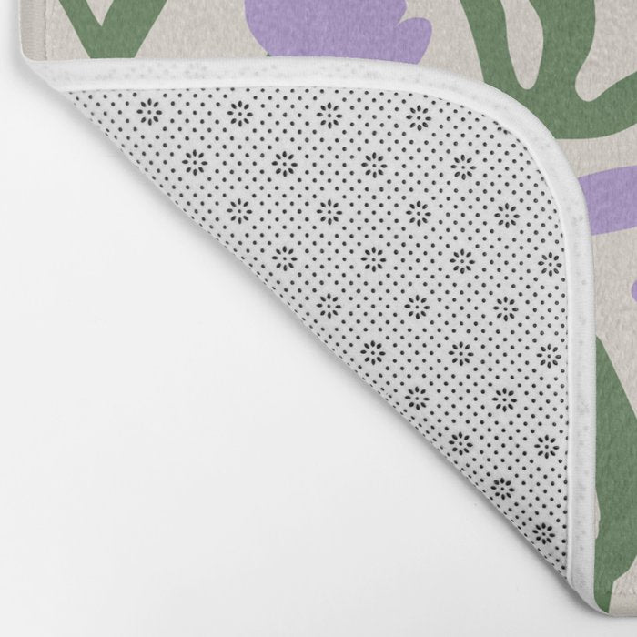 Vintage flower nature art pattern Bath Mat Gallery Image 2