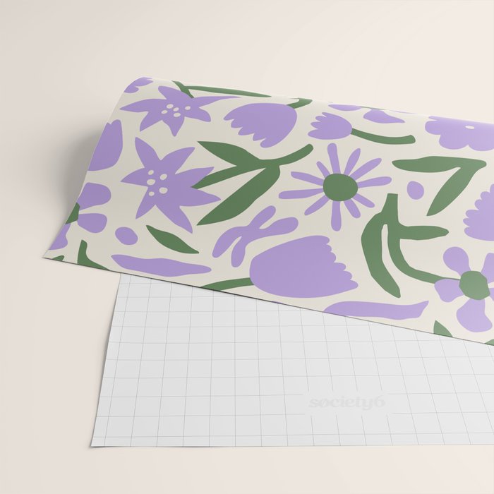 Vintage flower nature art pattern Wrapping Paper Gallery Image 2