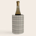 Fine Weave Mid-Century Modern Woven Pattern in Charcoal Gray and Almond Cream Wine Chiller Gallery Image 2