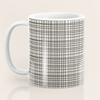 Fine Weave Mid-Century Modern Woven Pattern in Charcoal Gray and Almond Cream Coffee Mug Gallery Image 3