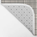 Fine Weave Mid-Century Modern Woven Pattern in Charcoal Gray and Almond Cream Bath Mat Gallery Image 2