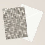 Fine Weave Mid-Century Modern Woven Pattern in Charcoal Gray and Almond Cream Stationery Card Gallery Image 2