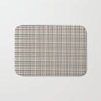 Fine Weave Mid-Century Modern Woven Pattern in Charcoal Gray and Almond Cream Bath Mat Gallery Image 1