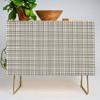 Fine Weave Mid-Century Modern Woven Pattern in Charcoal Gray and Almond Cream Credenza Gallery Image 1