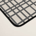 Fine Weave Mid-Century Modern Woven Pattern in Charcoal Gray and Almond Cream Desk Mat Gallery Image 4