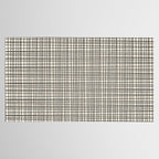 Fine Weave Mid-Century Modern Woven Pattern in Charcoal Gray and Almond Cream Tablecloth Gallery Image 2
