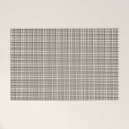 Fine Weave Mid-Century Modern Woven Pattern in Charcoal Gray and Almond Cream Welcome Mat Gallery Image 1