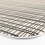 Fine Weave Mid-Century Modern Woven Pattern in Charcoal Gray and Almond Cream Bath Mat Gallery Image 3