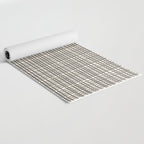 Fine Weave Mid-Century Modern Woven Pattern in Charcoal Gray and Almond Cream Yoga Mat Gallery Image 2