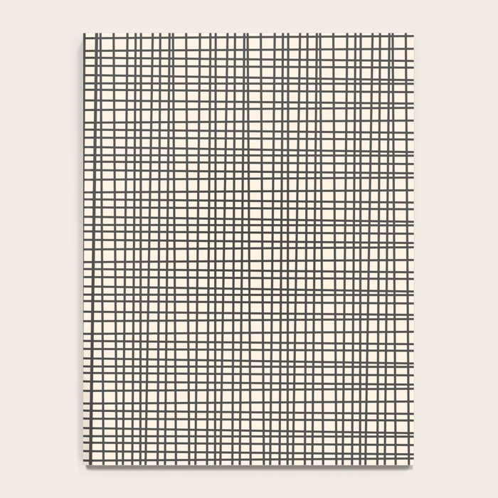 Fine Weave Mid-Century Modern Woven Pattern in Charcoal Gray and Almond Cream Notebook Gallery Image 4