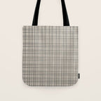 Fine Weave Mid-Century Modern Woven Pattern in Charcoal Gray and Almond Cream Tote Bag Gallery Image 1