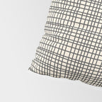 Fine Weave Mid-Century Modern Woven Pattern in Charcoal Gray and Almond Cream Pillow Sham Gallery Image 4