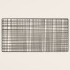 Fine Weave Mid-Century Modern Woven Pattern in Charcoal Gray and Almond Cream Desk Mat Gallery Image 3