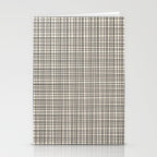 Fine Weave Mid-Century Modern Woven Pattern in Charcoal Gray and Almond Cream Stationery Card Gallery Image 2