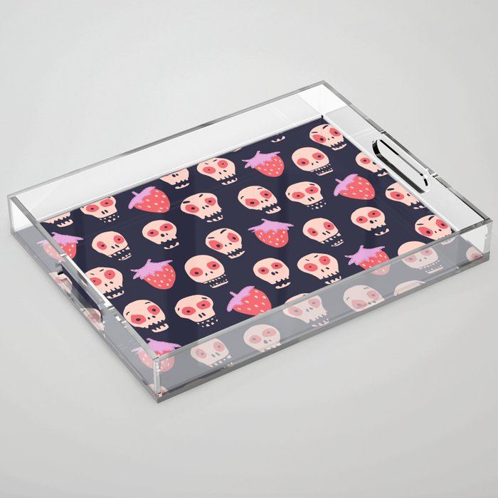Skulls and strawberries Acrylic Tray Gallery Image 1