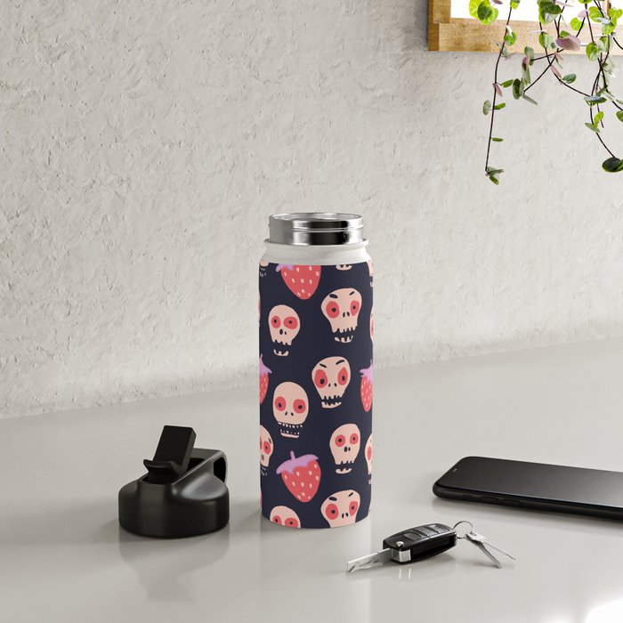 Skulls and strawberries Water Bottle Gallery Image 4