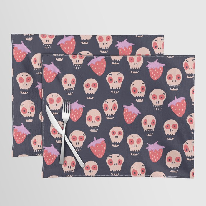 Skulls and strawberries Placemat Gallery Image 1