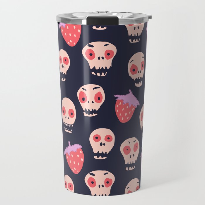 Skulls and strawberries Travel Mug Gallery Image 1