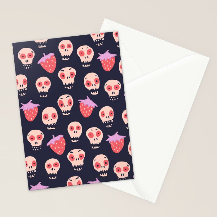 Skulls and strawberries Stationery Card Gallery Image 2