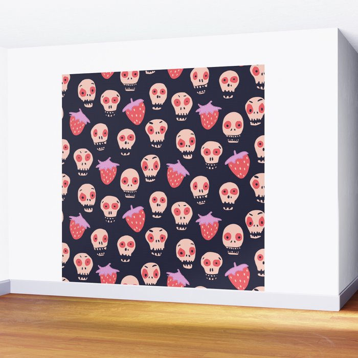 Skulls and strawberries Wall Mural Gallery Image 2