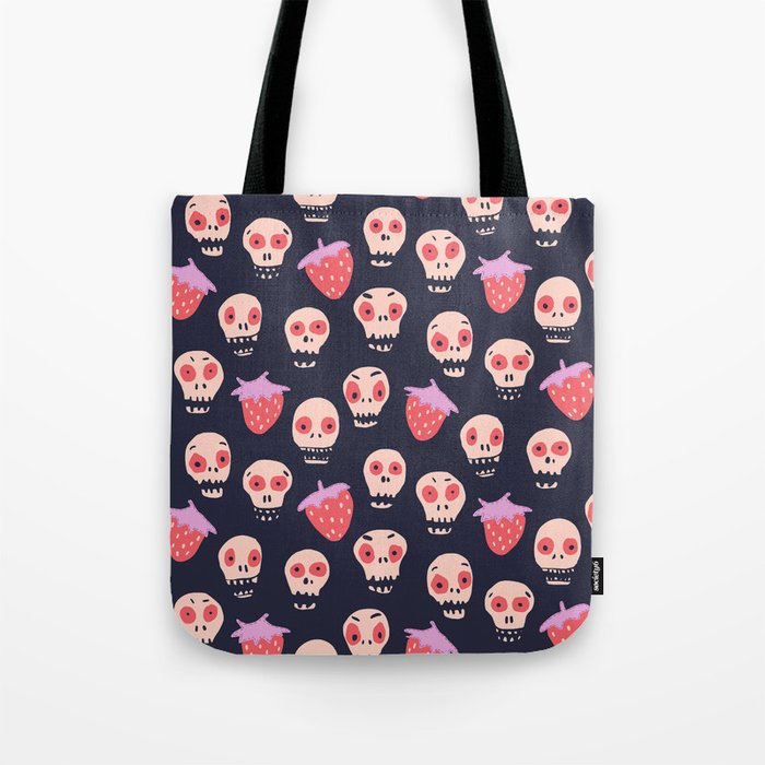 Skulls and strawberries Tote Bag Gallery Image 1