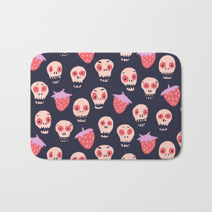 Skulls and strawberries Bath Mat Gallery Image 1