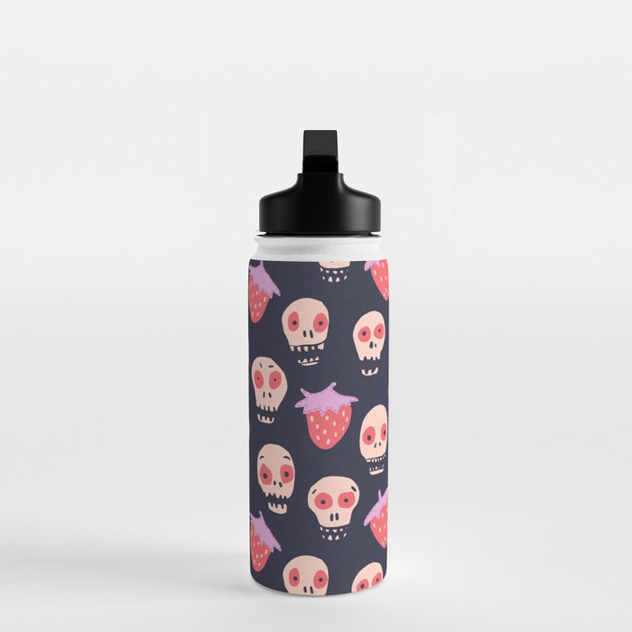 Skulls and strawberries Water Bottle Gallery Image 3