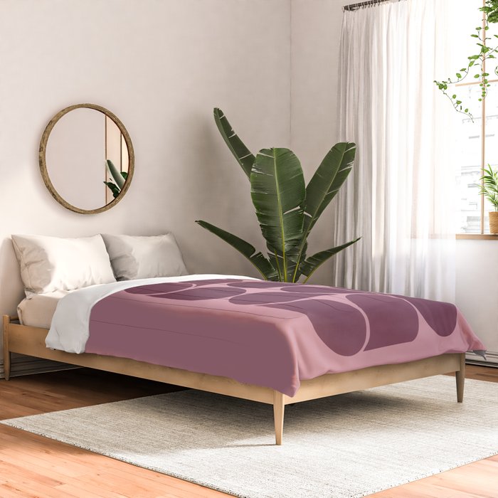 Elegant Burgundy Teardrop Pattern on Mauve Comforter Gallery Image 2