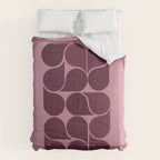 Elegant Burgundy Teardrop Pattern on Mauve Comforter Gallery Image 6