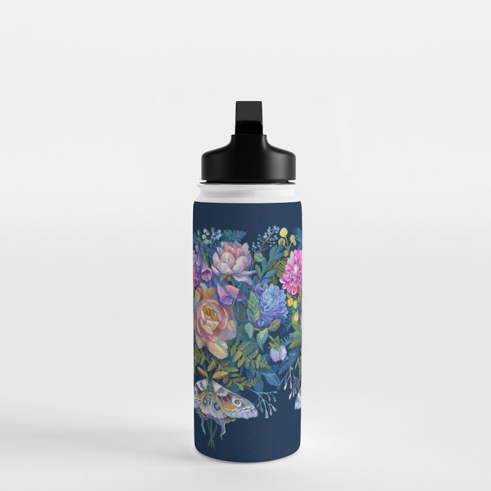 Moth Flower Bouquet Water Bottle Gallery Image 3