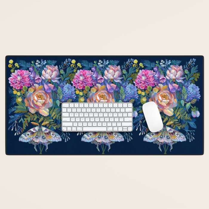 Moth Flower Bouquet Desk Mat Gallery Image 1