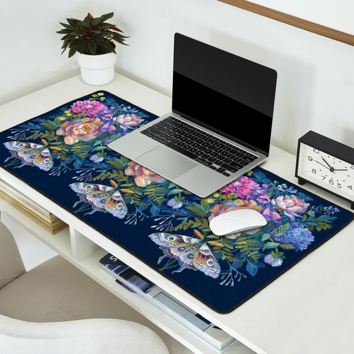Moth Flower Bouquet Desk Mat Gallery Image 2