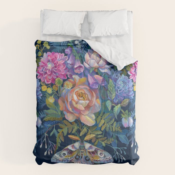 Moth Flower Bouquet Comforter Gallery Image 1