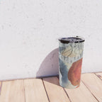 bloom - mixed media collage abstract botanical Travel Mug Gallery Image 4