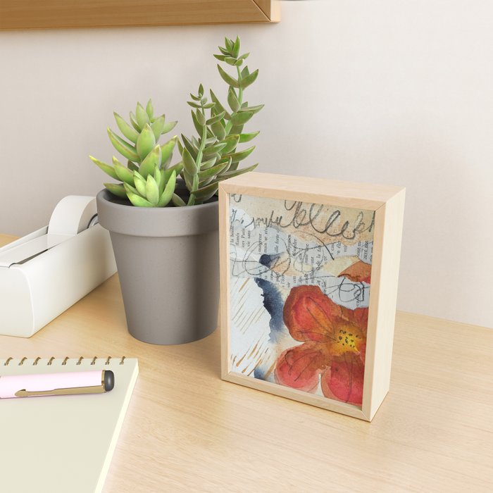 bloom - mixed media collage abstract botanical Mini Art Print Gallery Image 2