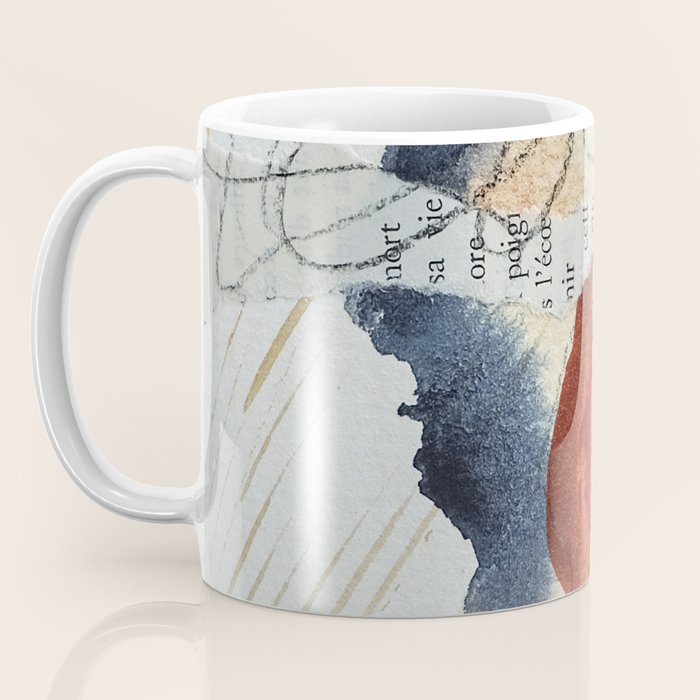 bloom - mixed media collage abstract botanical Coffee Mug Gallery Image 3