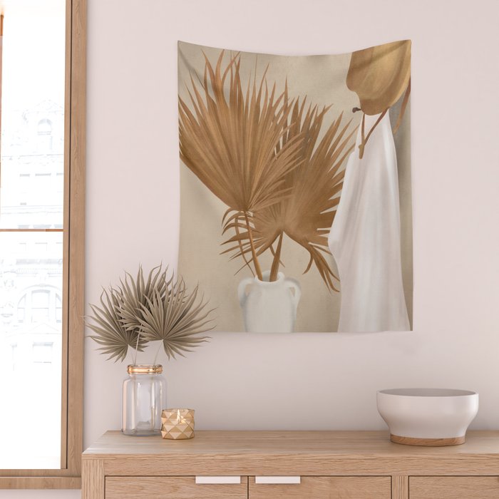 Palm Leaf Decoration Wall Tapestry Gallery Image 2