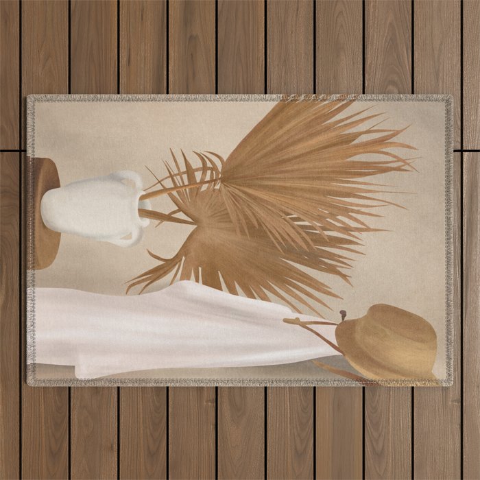 Palm Leaf Decoration Outdoor Rug Gallery Image 1