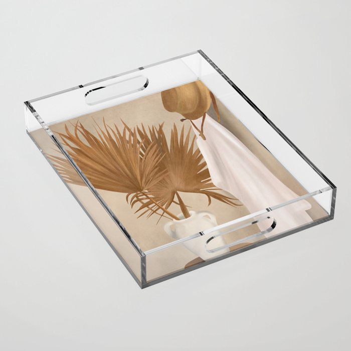 Palm Leaf Decoration Acrylic Tray Gallery Image 1